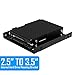 Kingwin SSD Hard Drive Mounting Kit Internal, Convert Any 2 x 2.5” Solid State Drive / HDD Into a 3.5 Inch Drive Bay. Mounting Screws Included, Quick and Easy Installation [HDM-225-BK]