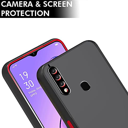 Image of TheGiftKart Translucent Hybrid Back Case Cover for Oppo A31 | Smoked Matte Back | 360 Degree Protection | Protective Hard Back Case Cover for Oppo A31 (PC & TPU, Black Bumper)