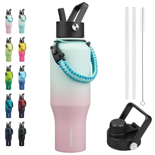 Image of BJPKPK 35oz Insulated Water Bottle with Straw Lid, Stainless Steel Bottle