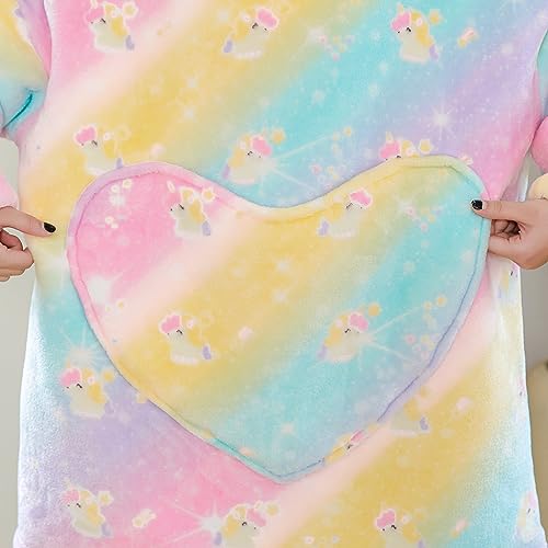 Unisex Animal Wearable Hoodie Blanket,Snuggly Blanket with Sleeves, Comfy Warm Sweatshirt with Pocket,for Kids - Image 4