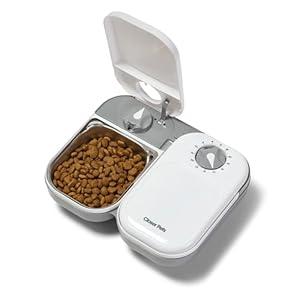 Closer Pets C200 Mangeoire Automatique 2 Repas pour Chats et Petits Chiens avec Inserts en Acier Inoxydable et Poche de Glace