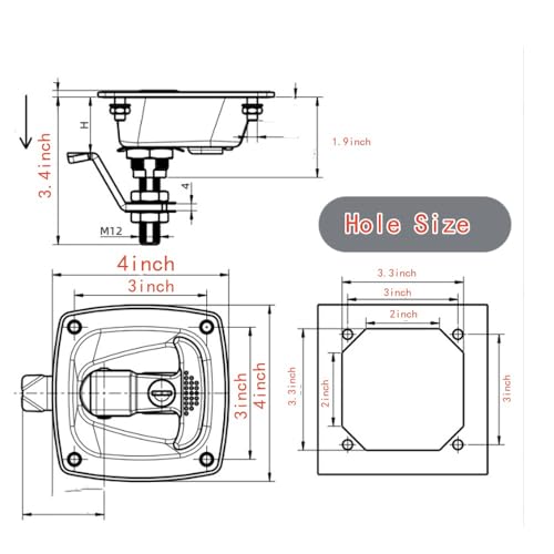 Image of Truck Bed Toolbox T-Handle Lock Single Point Flush Mount Foldable Camper Handle Lock for Trailer Door,RV Tool Box Latch Replacement (Black-1)