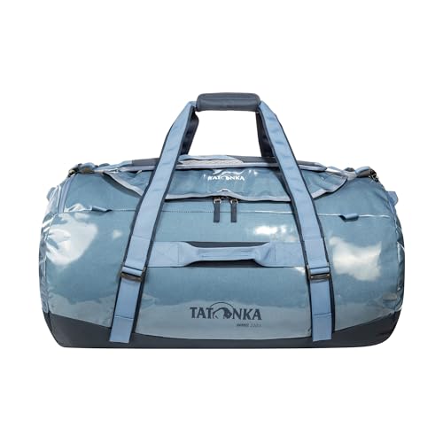 Image of Tatonka Barrel 110L Waterproof Travel Bag with Backpack Function, Large Opening, Padded Base and Lockable Zip, Elemental Blue, 110 Liter, Durable Travel Bag with stowable Backpack Shoulder Straps