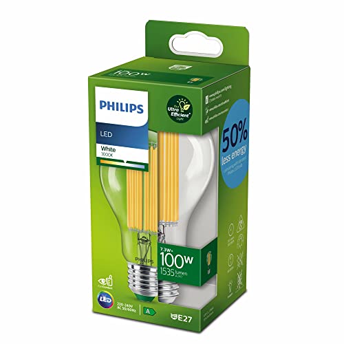 Philips LED Lampadina Classe A Ultra Efficiente a Risparmio...