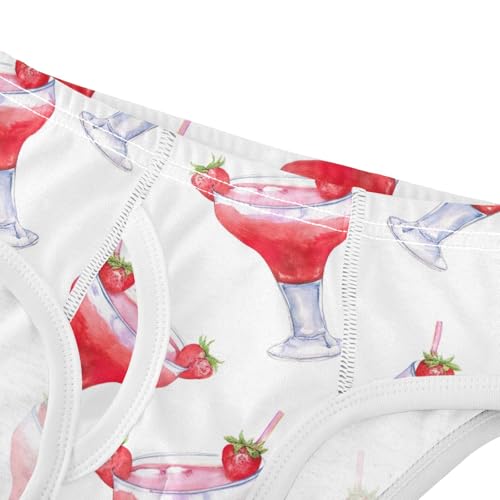 Cute Pink Strawberry Cocktails Boy Briefs Cotton Boys' Underwear Soft Breathable Briefs Underwear4