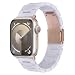 V-MORO Resin Band Compatible with Apple Watch Band 42mm 44mm iWatch Series 5/4/3/2/1 with Stainless Steel Buckle Replacement Wristband Strap Women Men(White-Tone, 42mm/44mm)