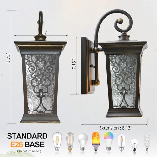 Image of ALVIME Oil Rubbed Bronze Dusk to Dawn Outdoor Wall Lights