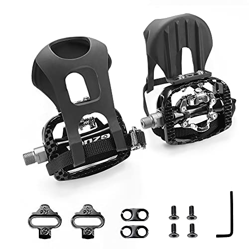 Venzo Fitness Exercise Spin Bike Compatible with Shimano SPD Pedals with Toe Clips & Cleats - Compatible with Peloton Bike