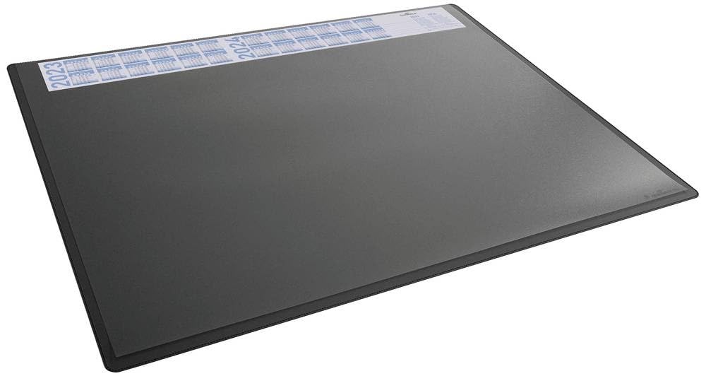 Durable Desk Mat with Annual Calendar 65 x 50 cm, Non-Slip, Polypropylene,Made in Germany, Black