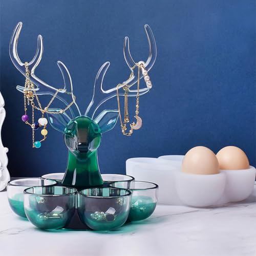 Moules silicone boîte à bijoux DIY œuf cerf réutilisable - 4