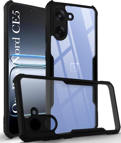 Image of Jkobi Hybrid Back Cover Case for Oneplus Nord CE 5 (Shockproof with Polycarbonate Clear Panel | Professional Black)