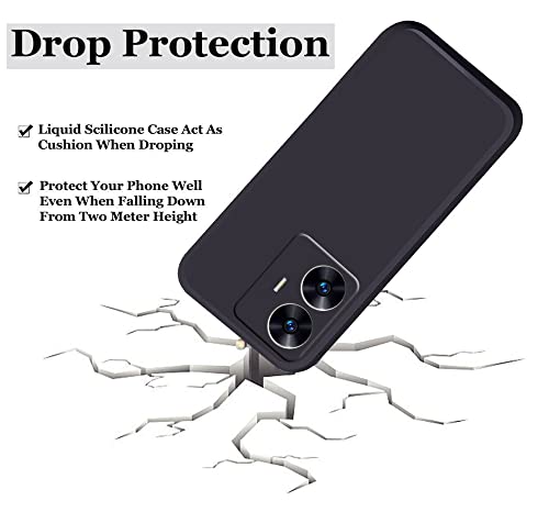 Image of A rtistque Liquid Silicone Back Cover Case for Realme Narzo N55 / Realme C55 Matte Shockproof TPU Soft Flexible with Camera Protection - Black