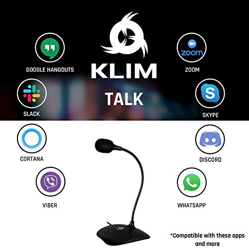 KLIM™ Talk Microfono USB PC e PS4 – Microfono da Scrivania Omnidirezionale a Condensatore – Vasta Compatibilità – Plug & Play – Audio Professionale ad Alta Definizione - Nero - Nuova Versione 2020