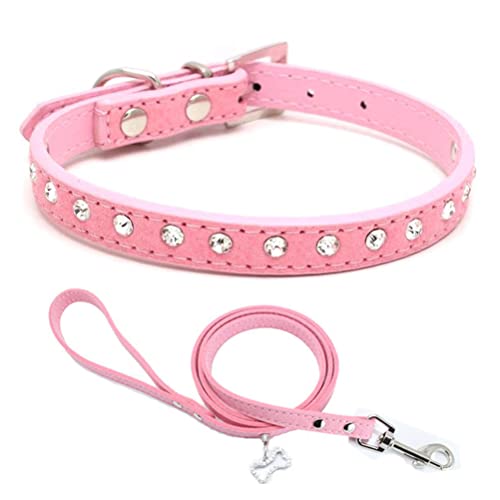 Ensemble collier et laisse pour chiot avec strass diamant - 2