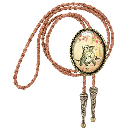 Image of Jeilwiy Bolo Tie for Men Western Cowboy Gothic Bolo Tie Necklace Halloween