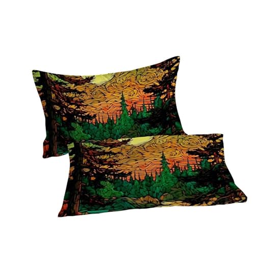 Housse de couette King imprimé 3D avec taies d'oreiller microfibre paysage