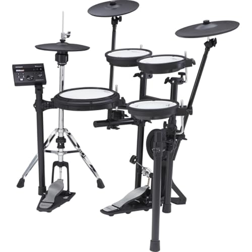 roland td-07kvx electronic v-drums kit  with vh-10 floating hi-hat and best-ever cymbals  bluetooth audio amp midi  40 free melodics lessons