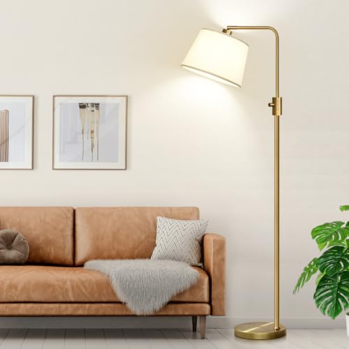 Image of Nintiue Dimmable Floor Lamp, 1000 LM LED Edison Bulb Included, Arc Floor Lamps for Living Room Modern Standing Lamp Tall Lamps for Living Room Bedroom-Brass