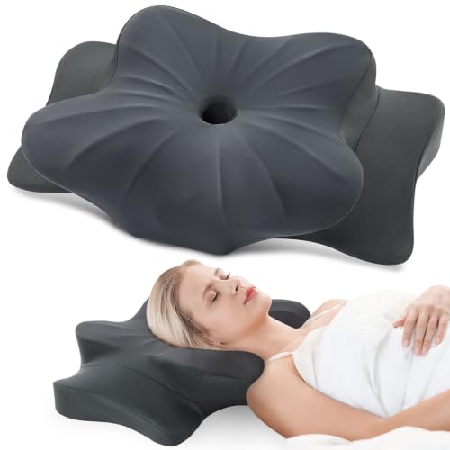 Image of DONAMA Cervical Pillow for Neck Pain, Ergonomic Memory Foam Contour Pillow | Dual-Height Adjustable, Cooling Hypoallergenic Cover, Odorless,CertiPUR-US, Side /Back /Stomach Sleepers,OEKO-TEX Certified