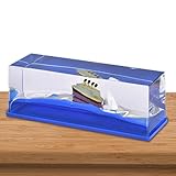 Oranj Botella de Deriva de líquido para cruceros - Pisapapeles Titanic Liquid Wave Decoración de Escritorio,Crucero Que Nunca se Hunde Decoración para vitrinas y Regalos Nain