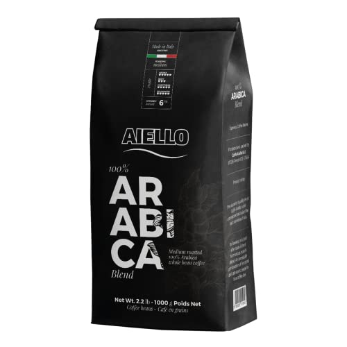 Aiello Caffe Italian Espresso Coffee Beans 2.2 LB Bag Arabica Whole Bean Coffee Blend Freshly Roasted and Blended in Southern Italy Aiello Caffe Italian Espresso Coffee Beans 2.2 LB Bag Arabica Whole Bean Coffee Blend Freshly Roasted and Blended in Southern Italy