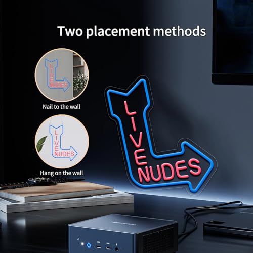 Image of Live N Neon Sign for Wall Decor Man Cave Bar Home Art Neon Light LED Neon Lights Signs with Dimmer for Bedroom Office Hotel Pub Cafe Recreation Room Sign