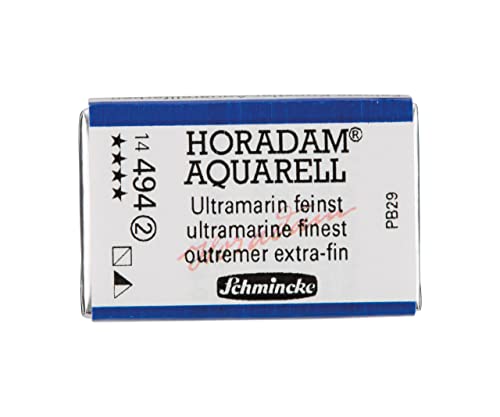 Schmincke – HORADAM® AQUARELL - feinste Künstler-Aquarellfarben, 494 Ultramarin feinst, 14 494 043, 1/1 Näpfchen