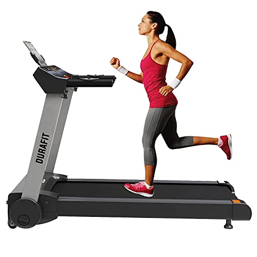 Image of Durafit Spark | 2.5 HP Peak DC Motorized Treadmill | Home Workout | Max Speed 12 Km /Hr | Max User Weight 95 Kg | Free Installation Assistance | LED Display