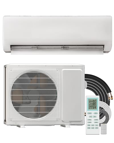 Mini Split AC/Heating System, Energy Efficient Inverter AC Unit with 1 Ton Heat Pump, 12000 BTU Air Conditioner, Coverage Area Up to 750 Sq.Ft 115V