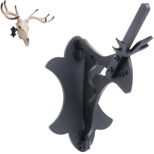 Skull Hanger European Mount Adjustable Bone Bracket Trophy Mounts for Hanging and Mounting Deer, Aoudad, Bear, Buffalo, Pronghorn, Alligator Skulls for Display (Black 1 Pack)