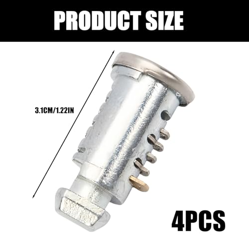 AXVRAV 4 Stück Schlosskerne für Thule, Dachgepäckträger Sicherheitsschloss Silber Schlosskerne, Thule Auto Gepäckträgersystem Schließzylinder, 4 Schließzylinder, 4 Schlüssel und 1 Kontrollschlüssel