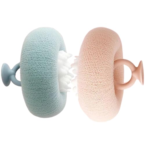 Esponjas de baño para ducha tipo girasol - 2 en 1 esponja de ducha - 2 piezas de malla con ventosa para mujer y hombre tiempo de baño después del entrenamiento gimnasio viajes casa hotel spa
