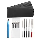 Rtcimoic 29-Piece Deburring Tool Set, 11 Pieces of HSS Deburring Blades, 7Needle Files, 10Pieces of Sandpaper, High-Quality Metal Handles, Suitable for Wood, 3D Printing, and Deburring Reamers Tools