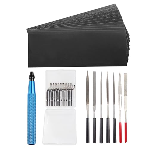 Rtcimoic 29-Piece Deburring Tool Set, 11 Pieces of HSS