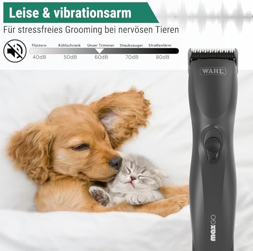 Agrarzone Edition Wahl Moser Max Go Hundeschermaschine mit Aufsteckkamm-Set - Kraftvolle Akku Schermaschine Hund & Katze - 180min Akkulaufzeit - Langhaar Hundehaarschneidemaschine MaxGo
