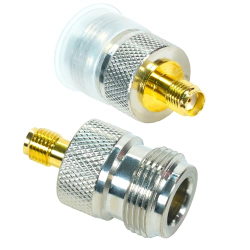 Fohevers 2 Pcs N Female Jack to SMA Female Adapter Coaxial Connector for RF WiFi Antenna Extension Cable Telecom Broadcast Radios Wi-Fi