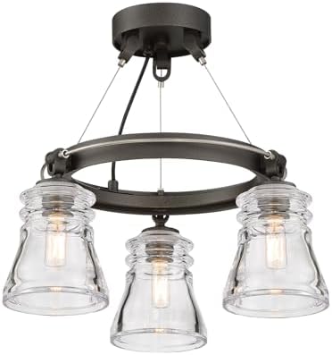 Minka Lavery 2735-709 Graham Avenue Semi-Flush, 3-Light, 180 Total Watts, 17-in H x 15-in W, Smoked Iron and Brushed Nickel