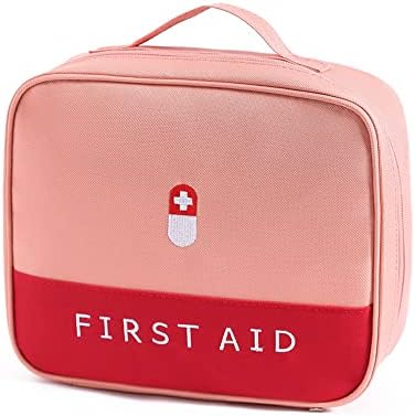 Innovkitchen Travel Medicine Bag, Medicine Bottle Organizer Med Emergency Bag, First Aid Bags Empty, Small Medical Pink Cute First Aid Kit Bag
