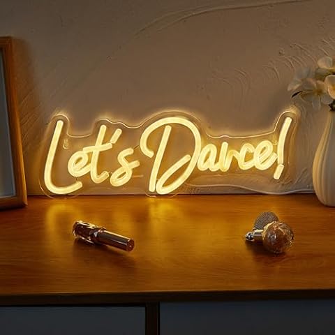 Chi-buy Let's Dance LED Neon Sign Cute Neon Lights for Room USB Powered Wall Mounted Neon Signs For Bedroom, 3D Wall Art & Party wall Decorative Lighting Gift Cover