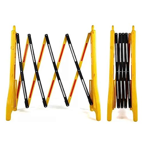 Barrière mobile extensible jaune pour protéger les zones de travaux