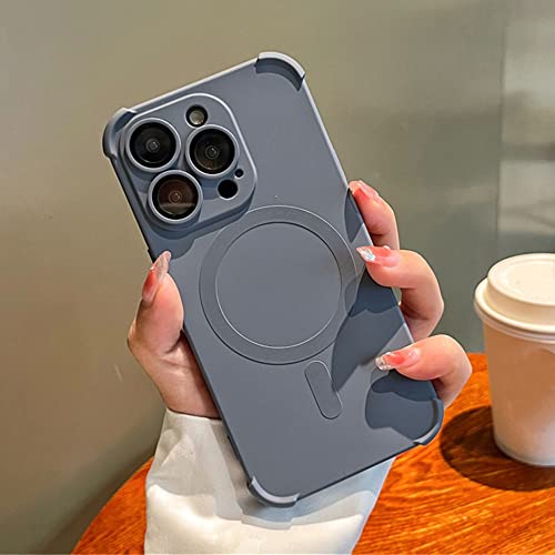 Étui de chargement sans fil magnétique pour iPhone 14 Pro Max avec housse silicone mat antichoc