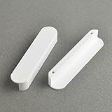 funifiti 5 Pack Matte White Kitchen Cabinet Handles Cupboard Drawer Pulls 3.8 Inch Hole to Hole Modern Closet Door Pulls for Kitchen Furniture Door Handle