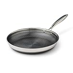 HEXCHEF Tri-Ply Non-Stick Stainless Steel 30cm Frying Pan with Honeycomb Design - Induction Compatable, Non-Toxic, Built to Last Guarantee