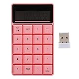 Agatige Calculadoras De Oficina, Calculadora De Teclado Digital Inalámbrica 2.4g con Pantalla De Visualización como Calculadora Financiera para Estudiantes(Teclado inalámbrico 657 Rosa)