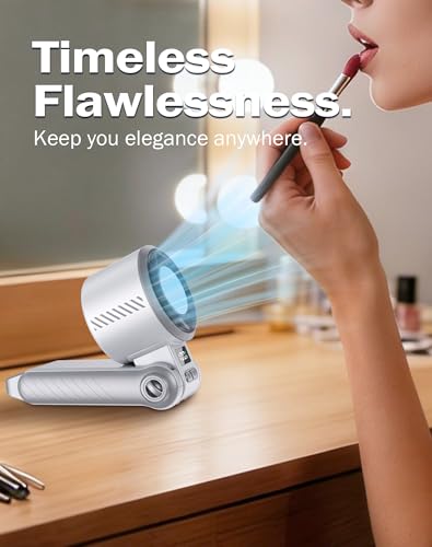 Image of Portable Handheld Fan with Semiconductor Ice Cooling, [Instant Ice Relief], 4000mAh Rechargeable Mini Personal Fan, 5 Speeds, Quiet USB Travel Fan for Outdoor, Commuting, Summer Heat