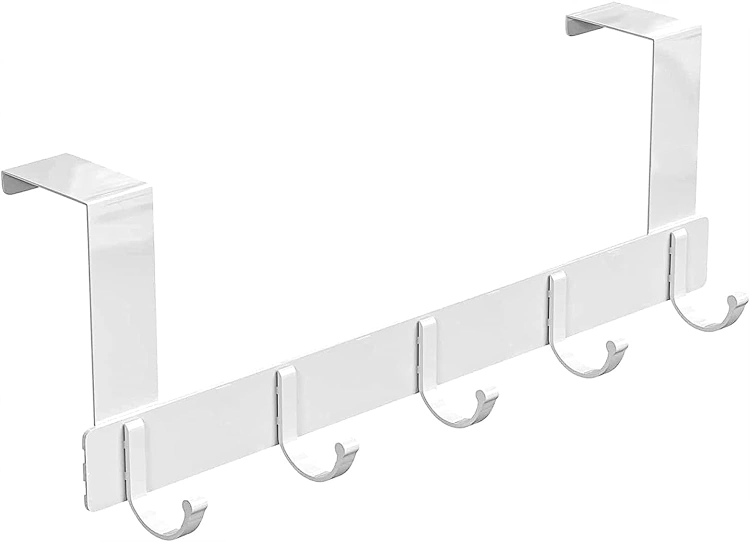 omxa 5 Hooks Over Door Hanger, Door Hooks Storage Organiser for Bedroom, Bathroom, Clothes, Coat, Bag, Hat, Purses
