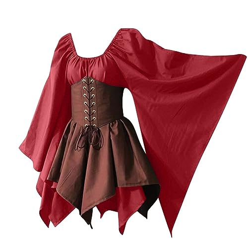 Robe médiévale avec corset pour cosplay Halloween et fêtes rétro - 2