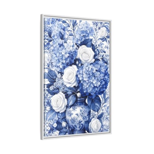 Toile florale bleue et blanche : créez une ambiance douce et poétique chez vous