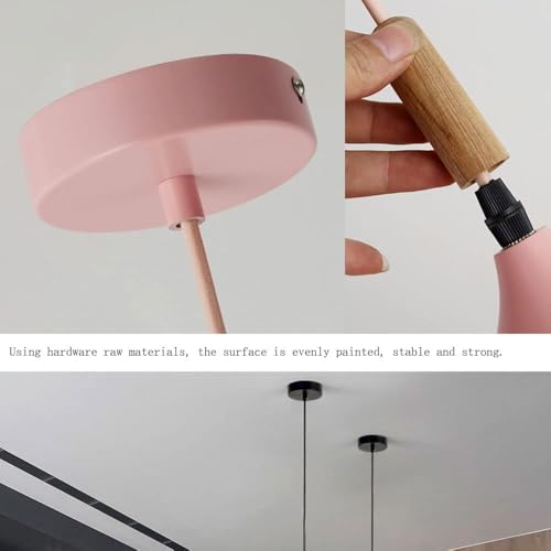 Lámpara colgante para isla de cocina con luces LED y acabados de madera 6