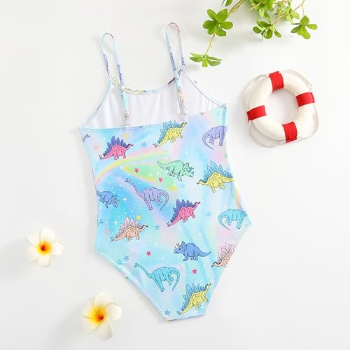 Kids Toddler Girls Swimsuits One Piece Bathing Suits Spaghetti Strap Swimsuits Cute Dinosaur Beach Swimwear Swimming Suit2